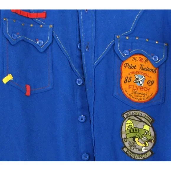 Acrylic Aviation Pilot Flyboy Blue Shirt - Picture 3 of 7
